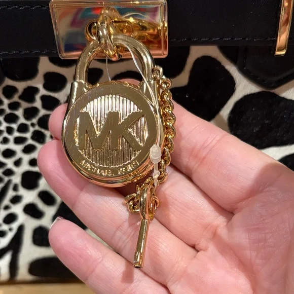 Michael Kors Black and White Patterned Calf Hair Small Satchel. - Picture 2 of 12